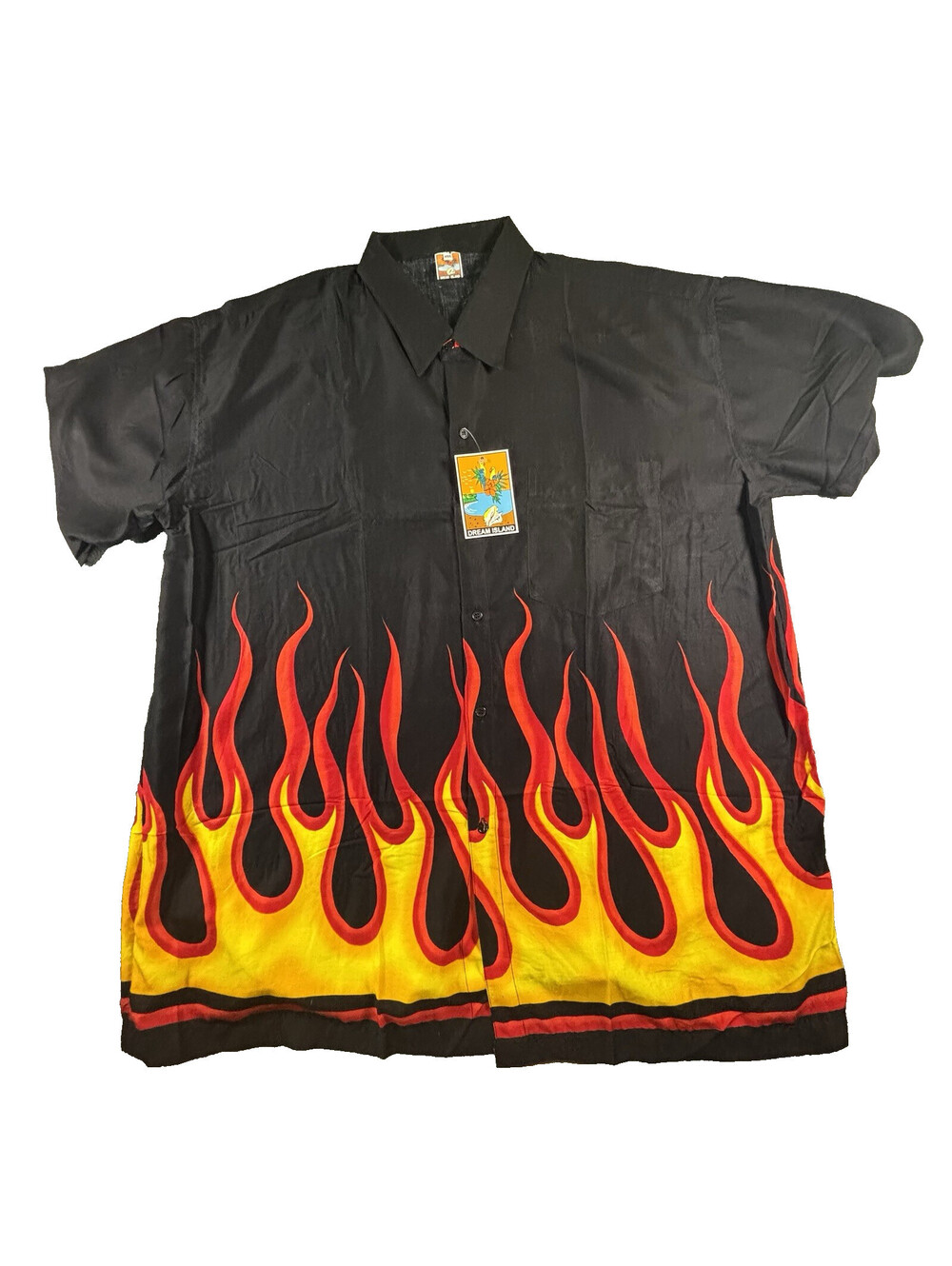 Dream Island 3XL NWT Soft Fabric Rayon With Vintage Flame Design Front Pocket